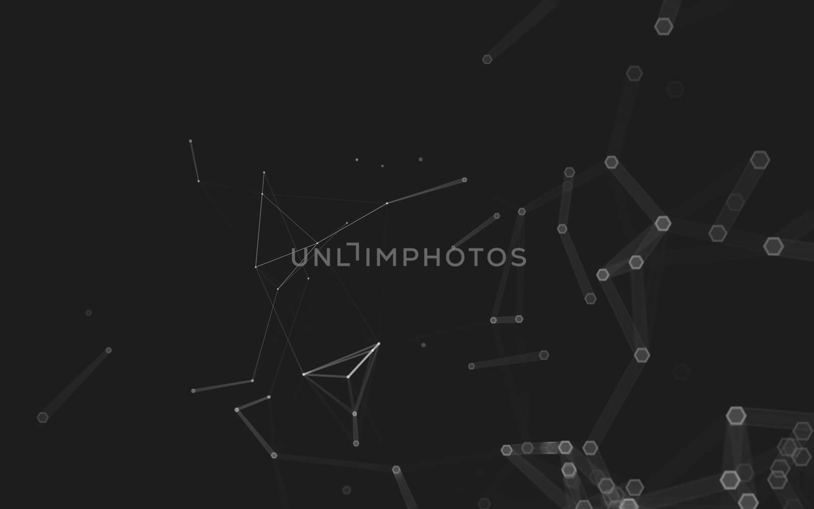 Abstract polygonal space low poly dark background, 3d rendering by teerawit