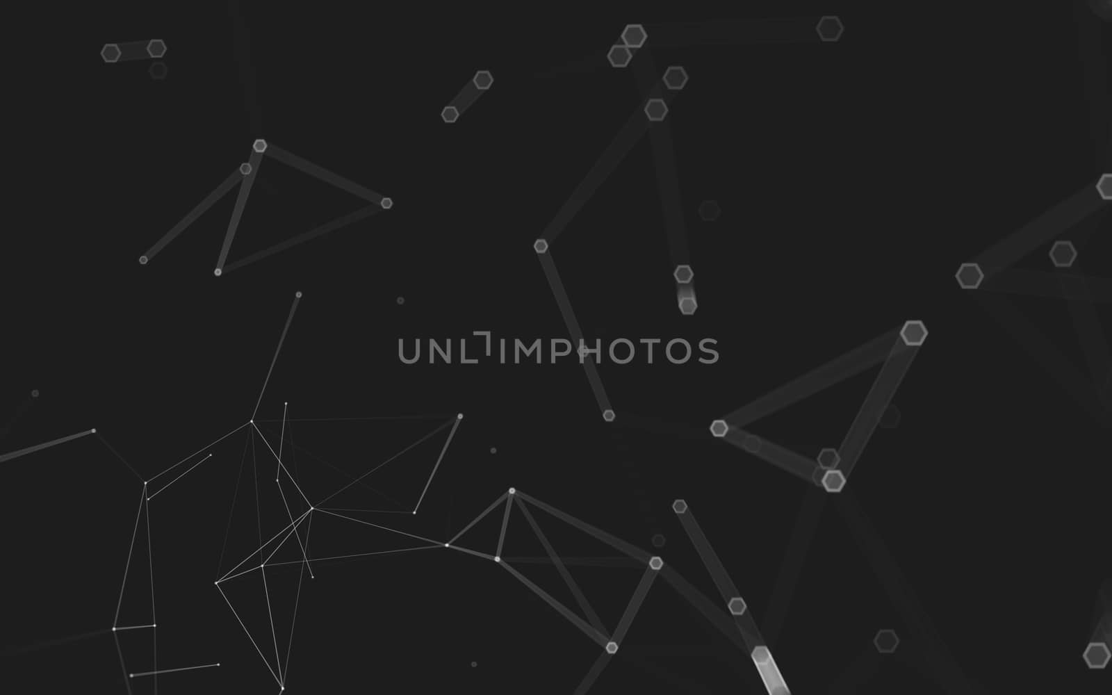 Abstract polygonal space low poly dark background, 3d rendering by teerawit