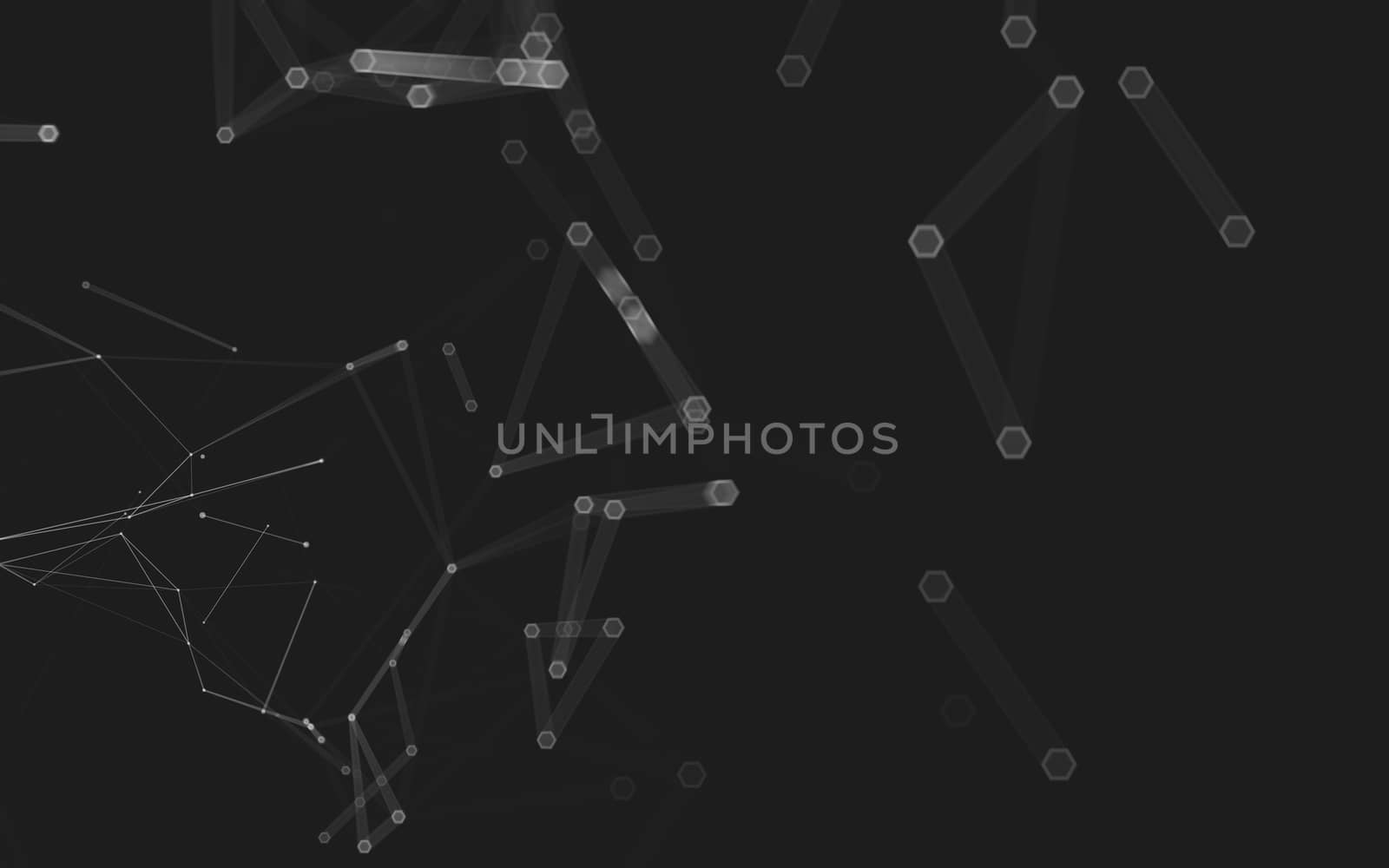 Abstract polygonal space low poly dark background, 3d rendering by teerawit