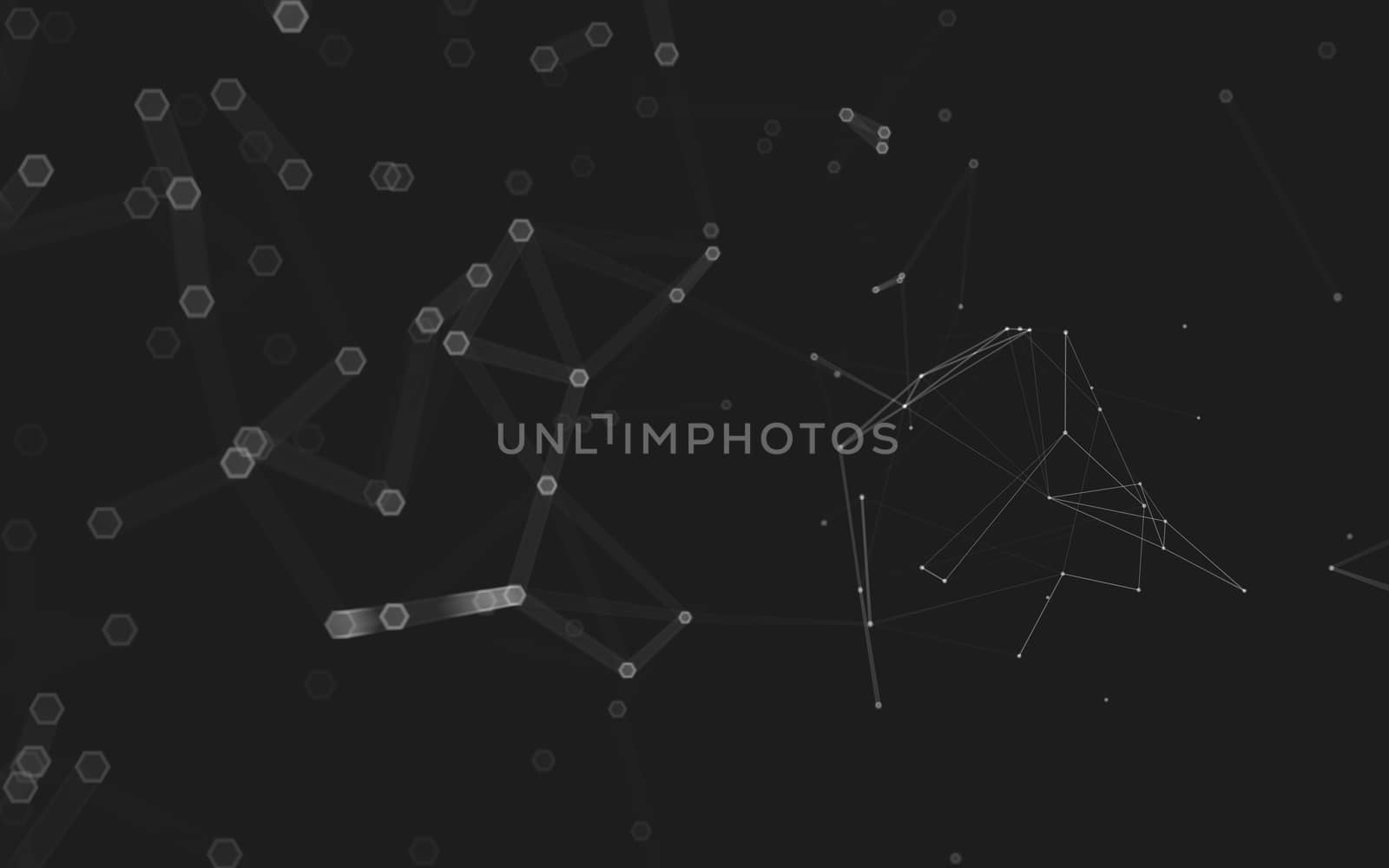 Abstract polygonal space low poly dark background, 3d rendering by teerawit