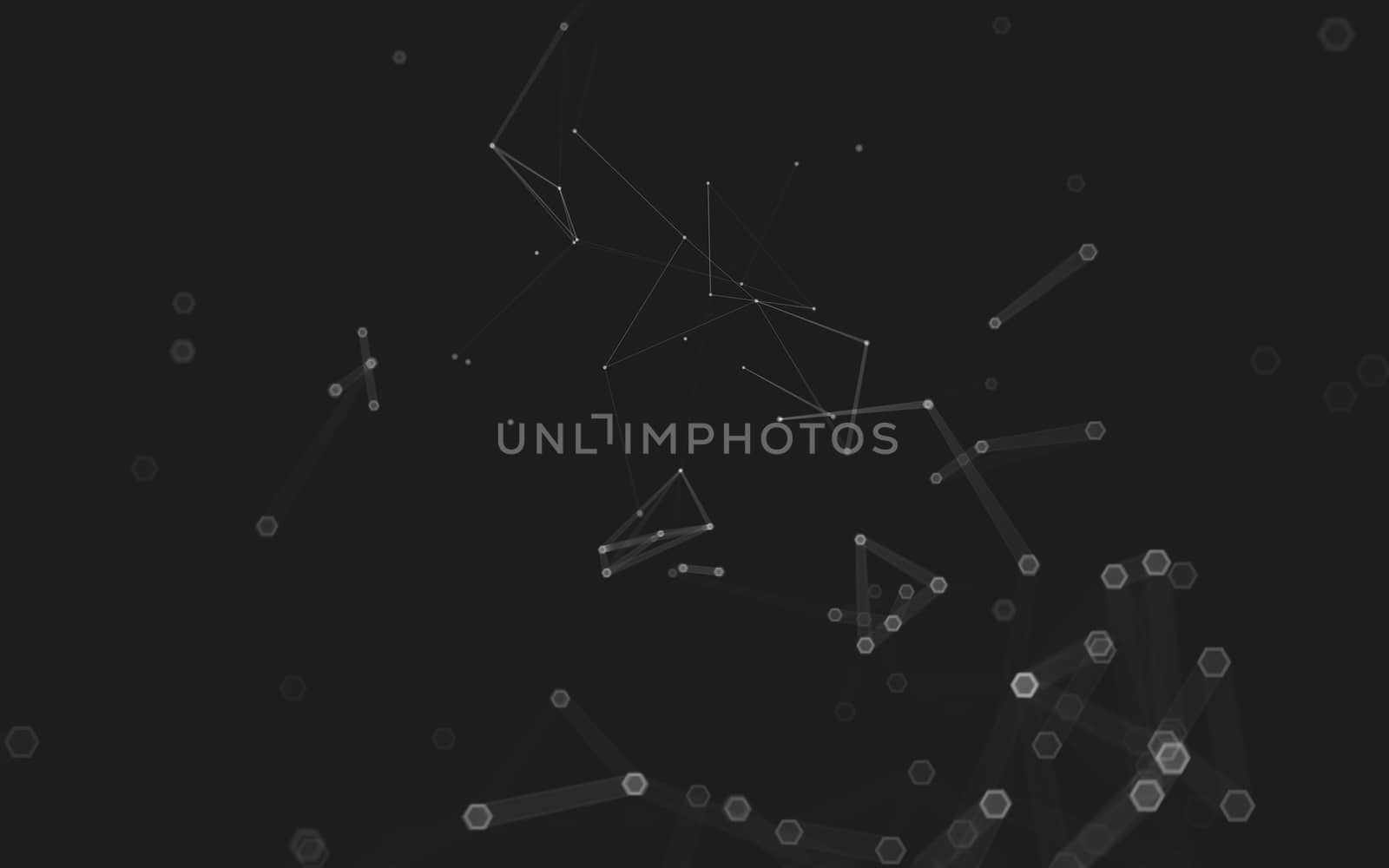 Abstract polygonal space low poly dark background with connecting dots and lines. Connection structure. 3d rendering