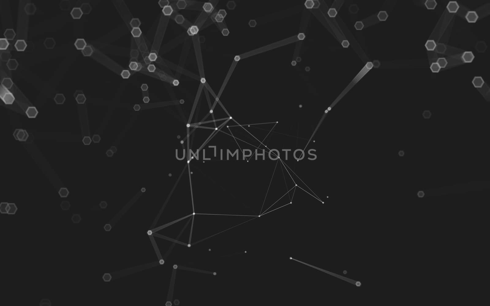 Abstract polygonal space low poly dark background, 3d rendering by teerawit