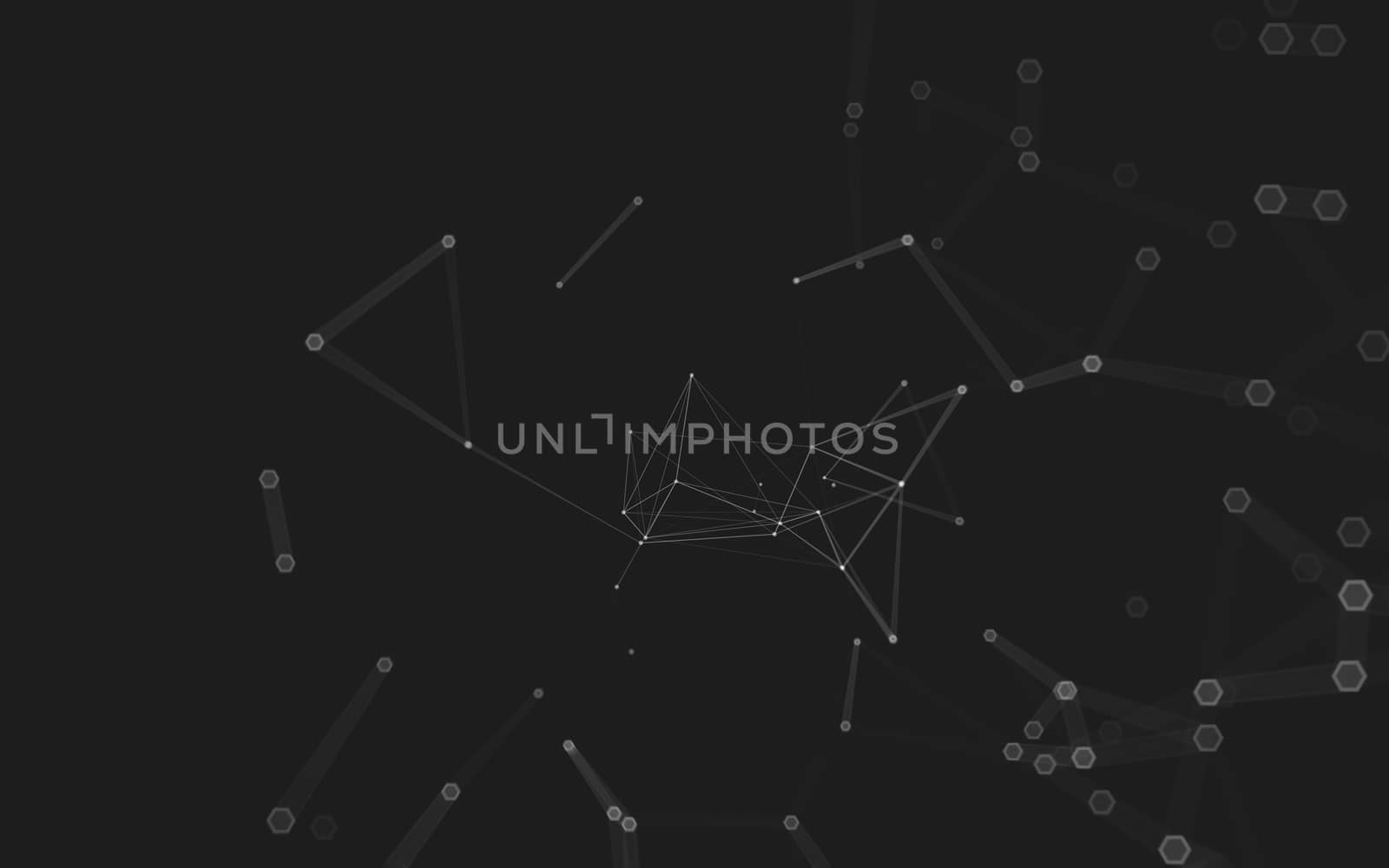 Abstract polygonal space low poly dark background with connecting dots and lines. Connection structure. 3d rendering