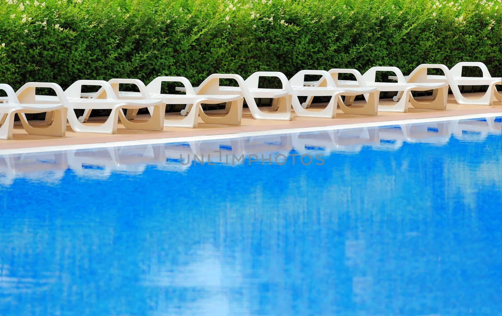 Beautiful view of swimming pool of luxury hotel