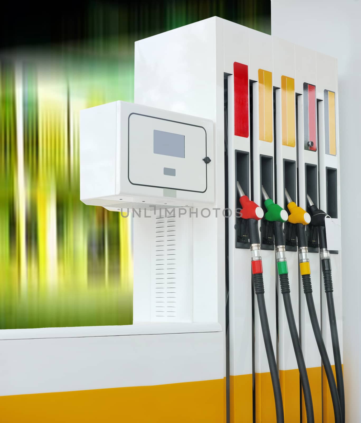 Closeup petrol pump gas station