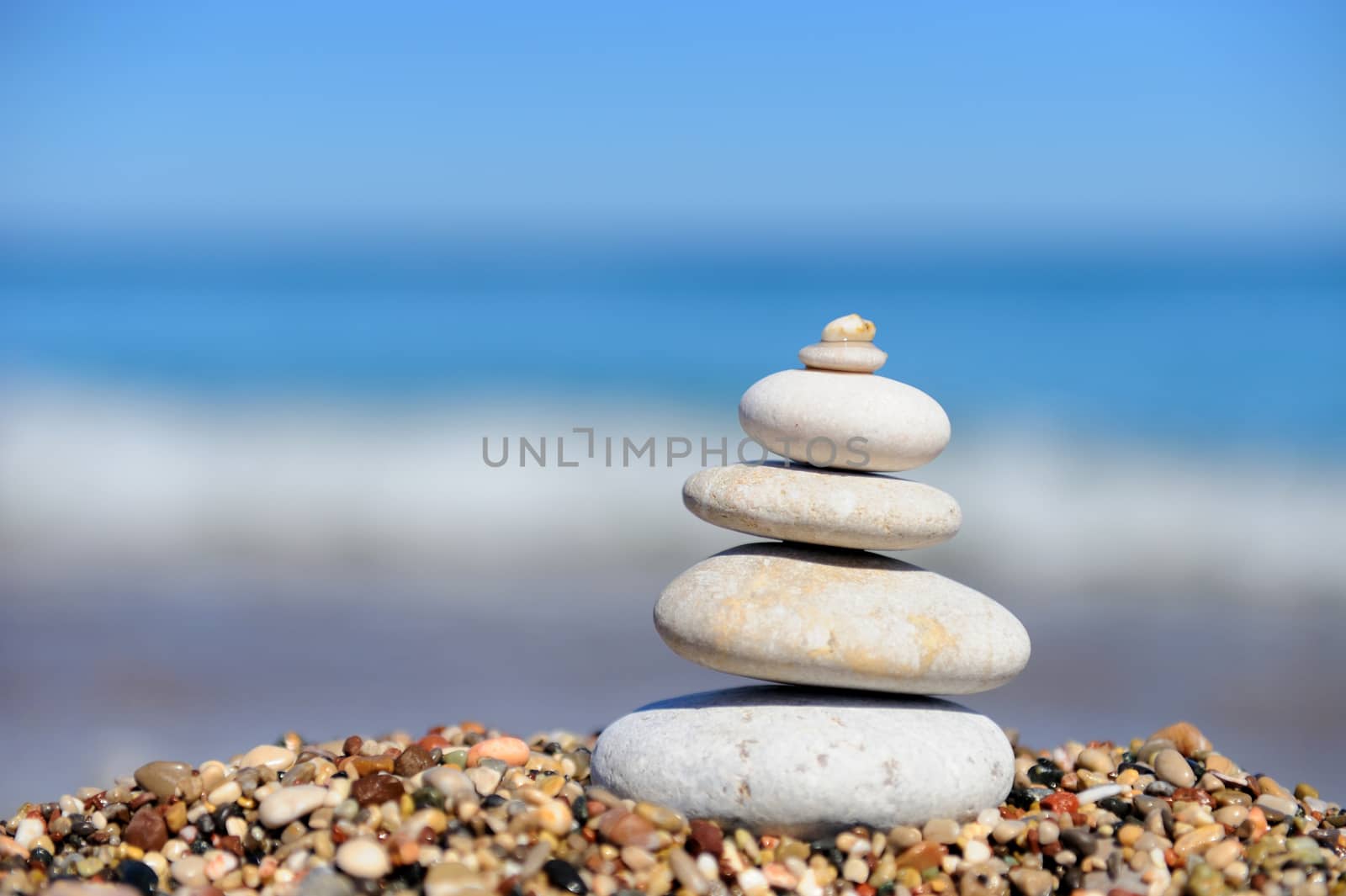 Stack of pebble stones at the beach