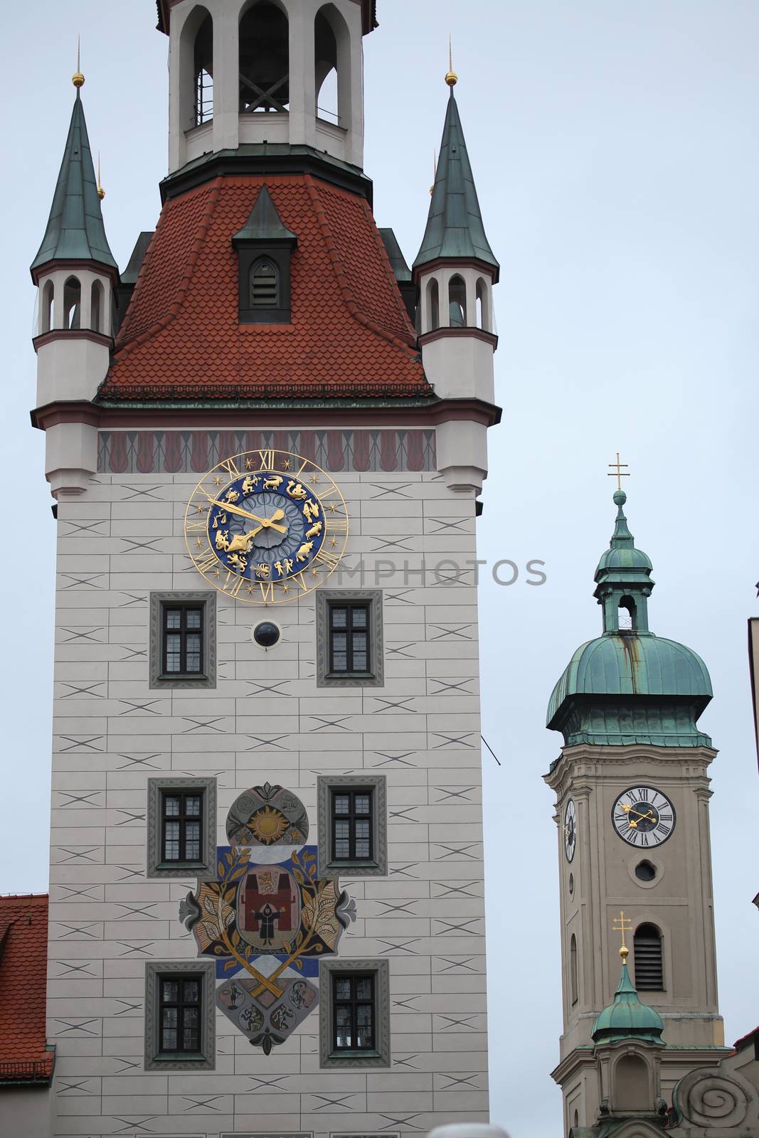 Old Town Hall (Altes Rathaus) building at Marienplatz in Munich, by vladacanon