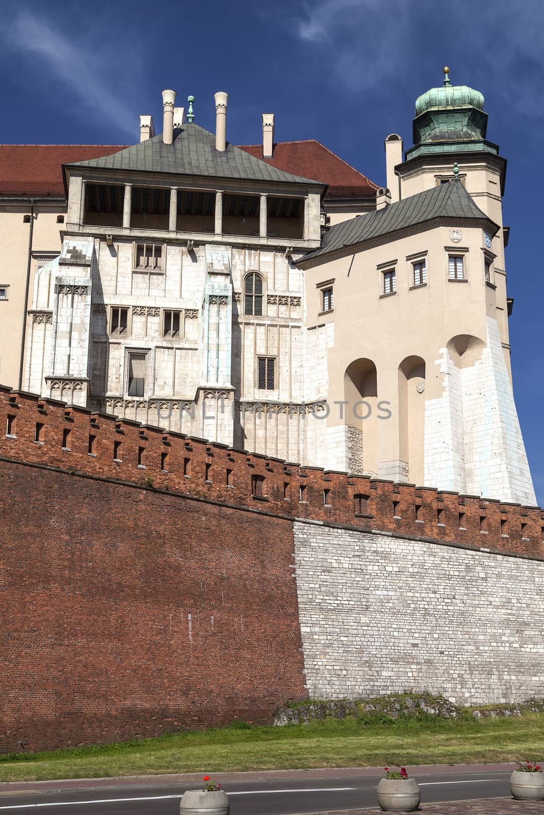 Wawel Royal Castle with defensive wall, Krakow, Poland. by mychadre77