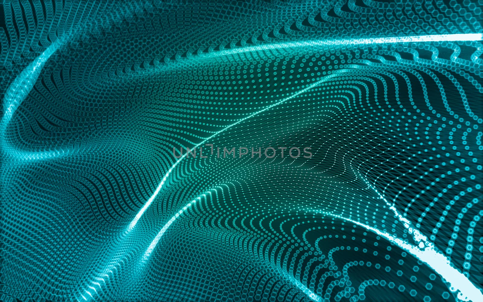 Abstract polygonal space low poly dark background, 3d rendering by teerawit