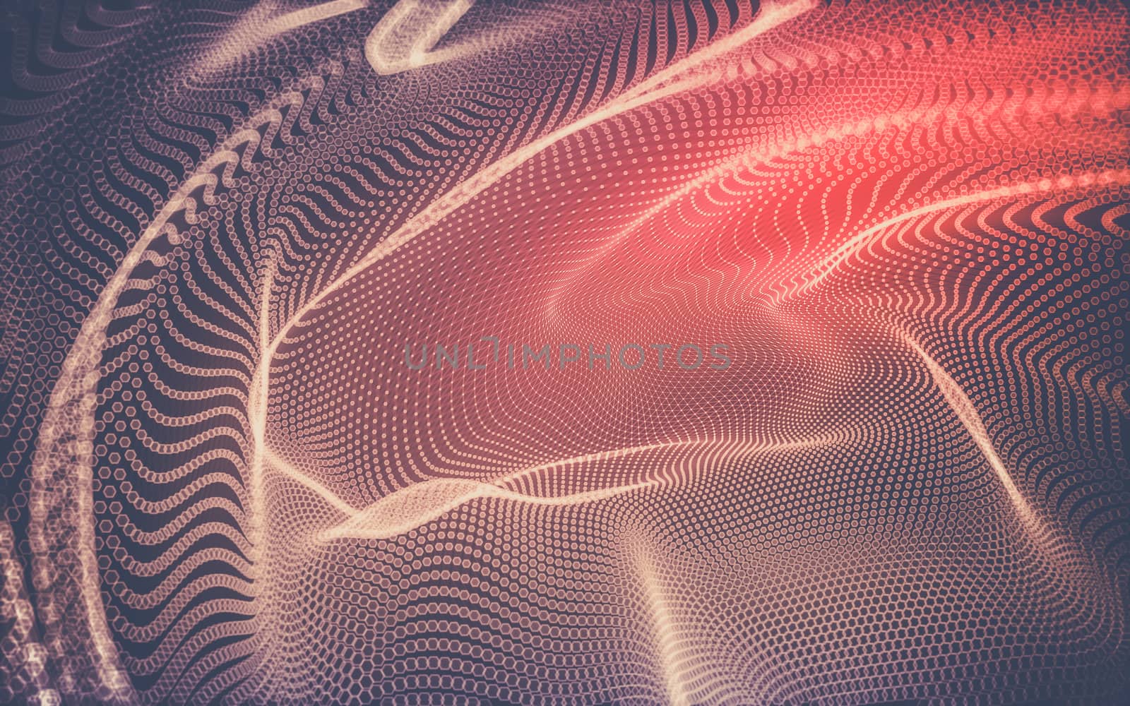 Abstract polygonal space low poly dark background with connecting dots and lines. Connection structure. 3d rendering