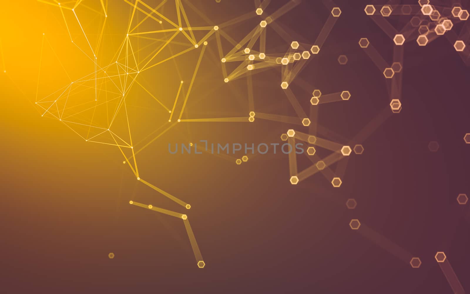 Abstract polygonal space low poly dark background with connecting dots and lines. Connection structure. 3d rendering