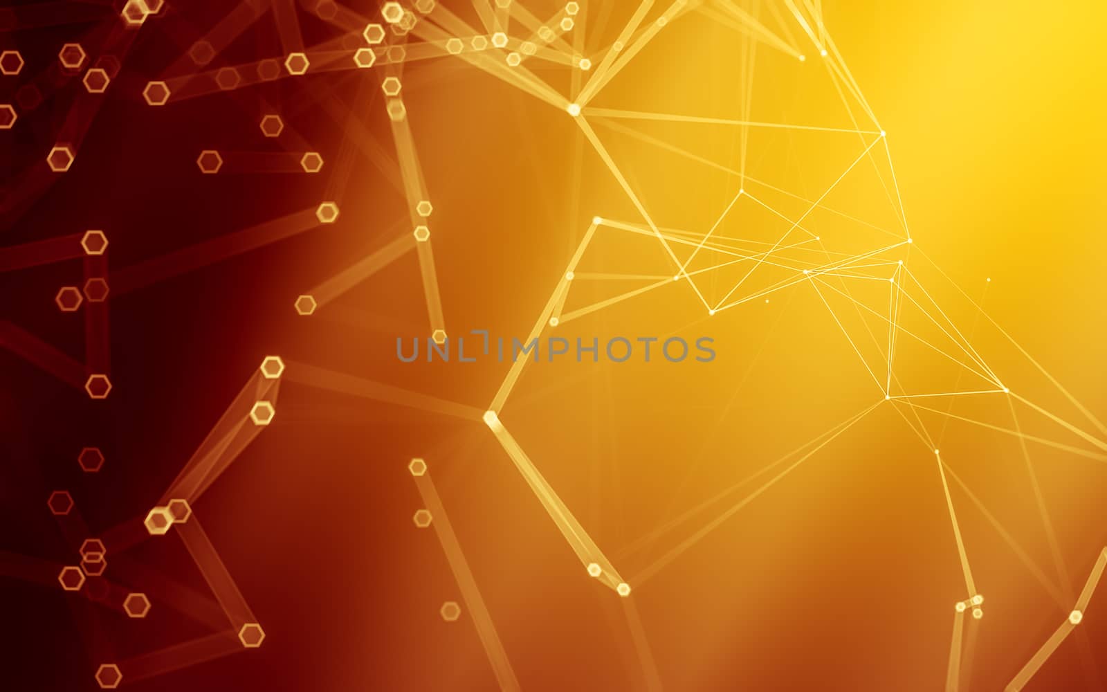 Abstract polygonal space low poly dark background with connecting dots and lines. Connection structure. 3d rendering