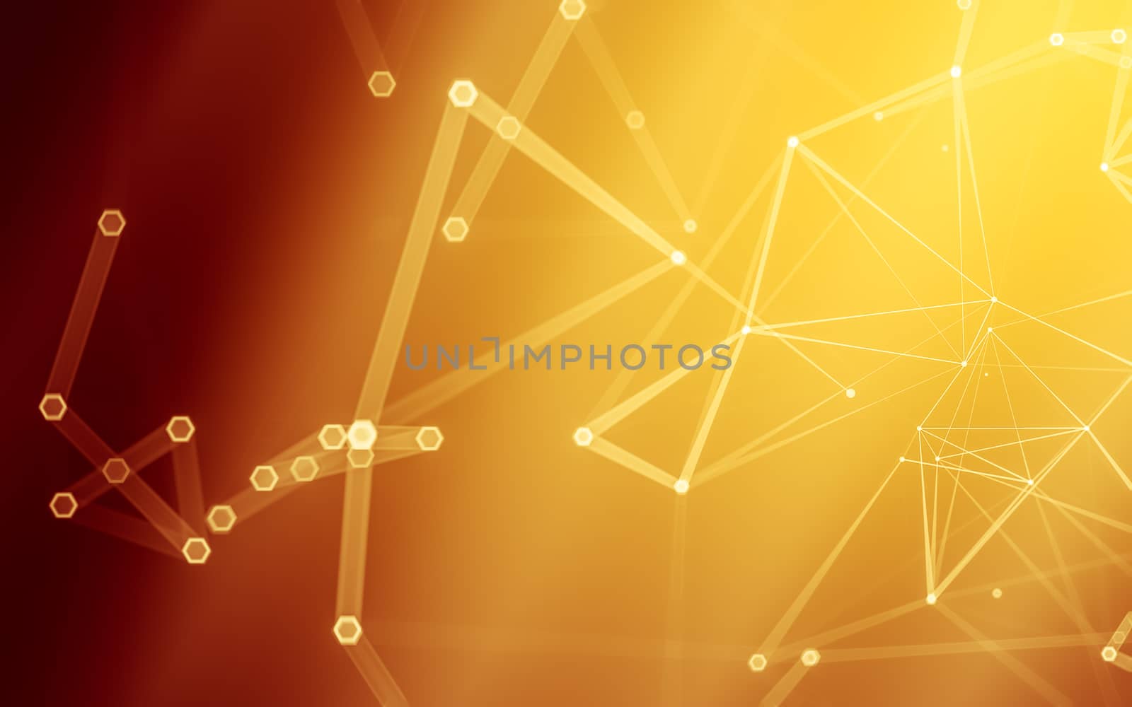 Abstract polygonal space low poly dark background with connecting dots and lines. Connection structure. 3d rendering