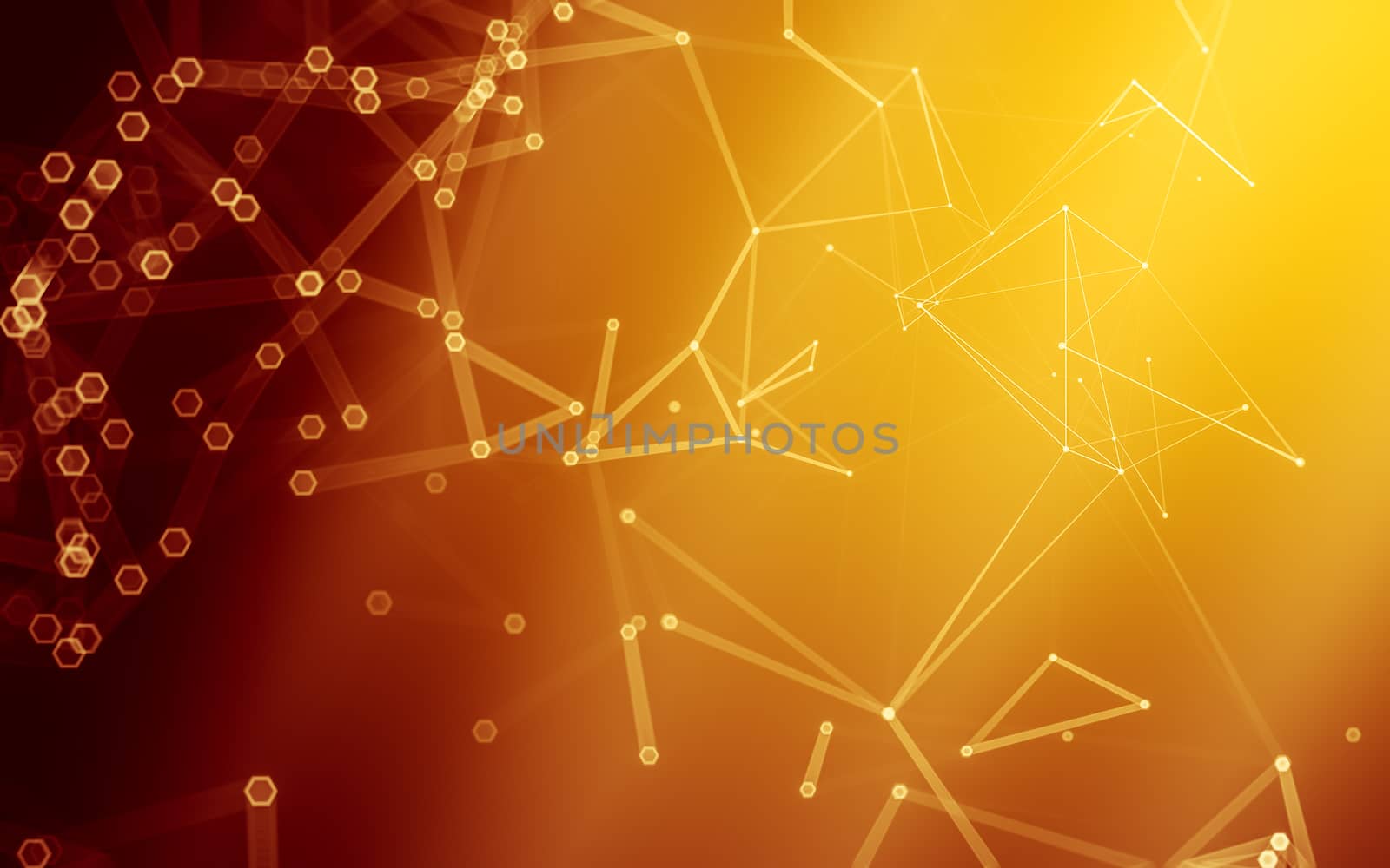 Abstract polygonal space low poly dark background with connecting dots and lines. Connection structure. 3d rendering