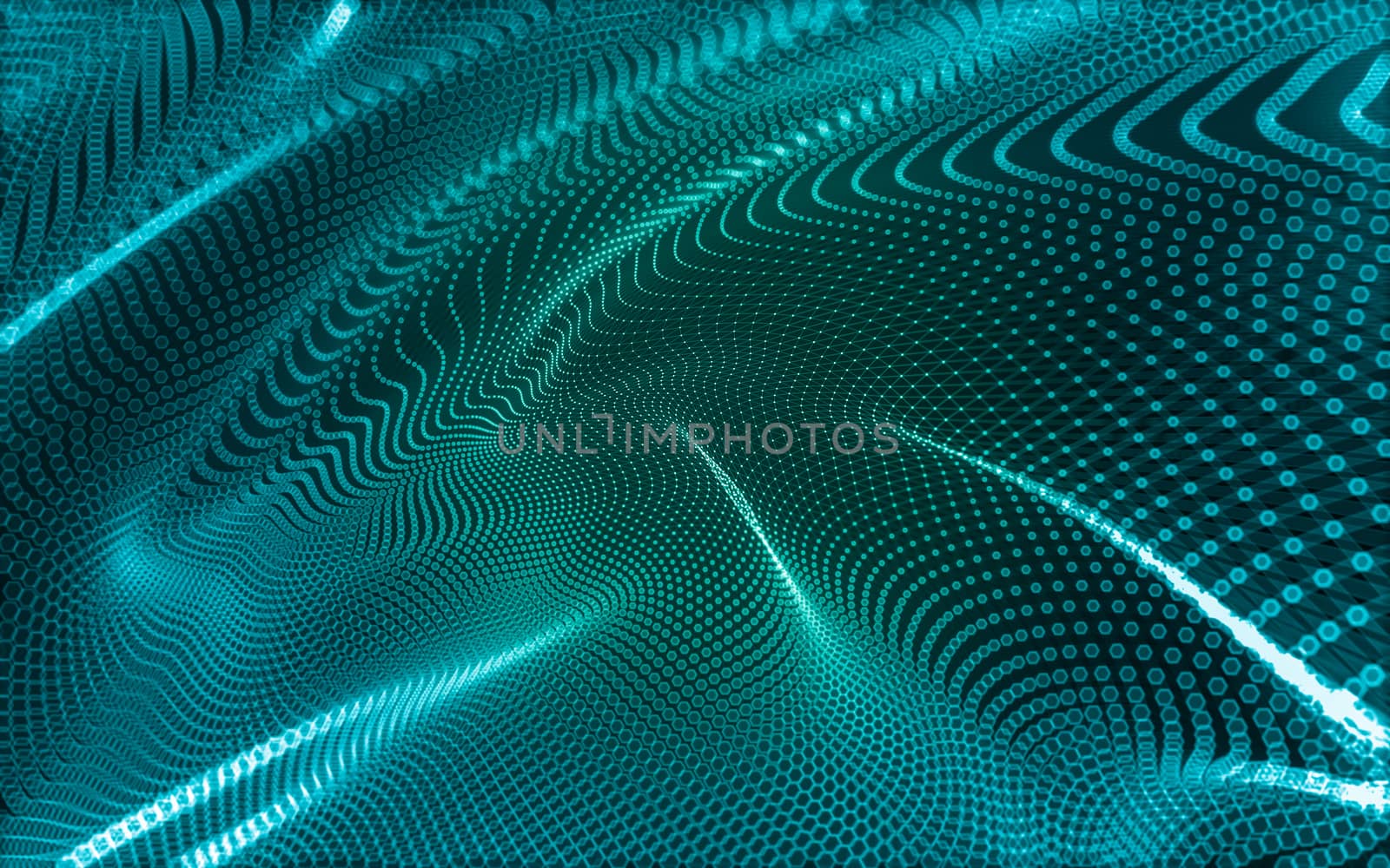 Abstract polygonal space low poly dark background, 3d rendering by teerawit