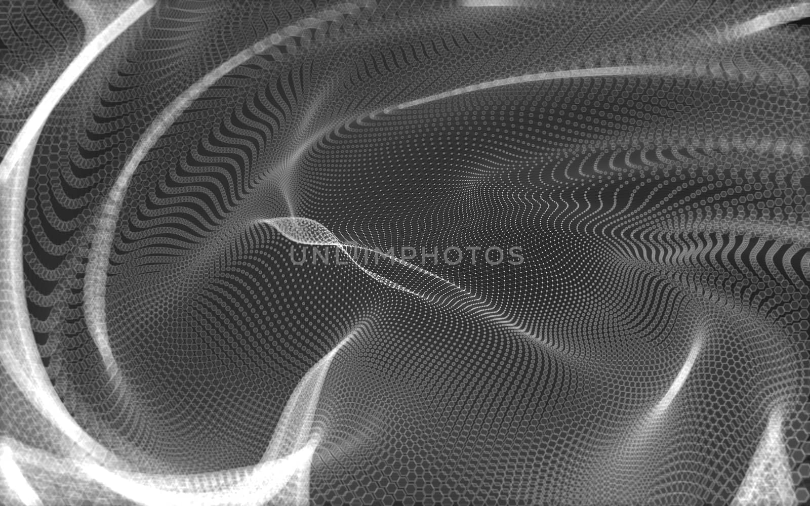 Abstract polygonal space low poly dark background with connecting dots and lines. Connection structure. 3d rendering