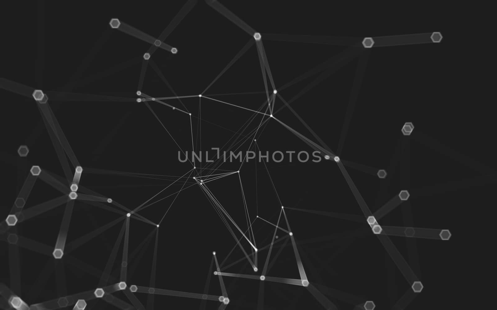 Abstract polygonal space low poly dark background, 3d rendering by teerawit