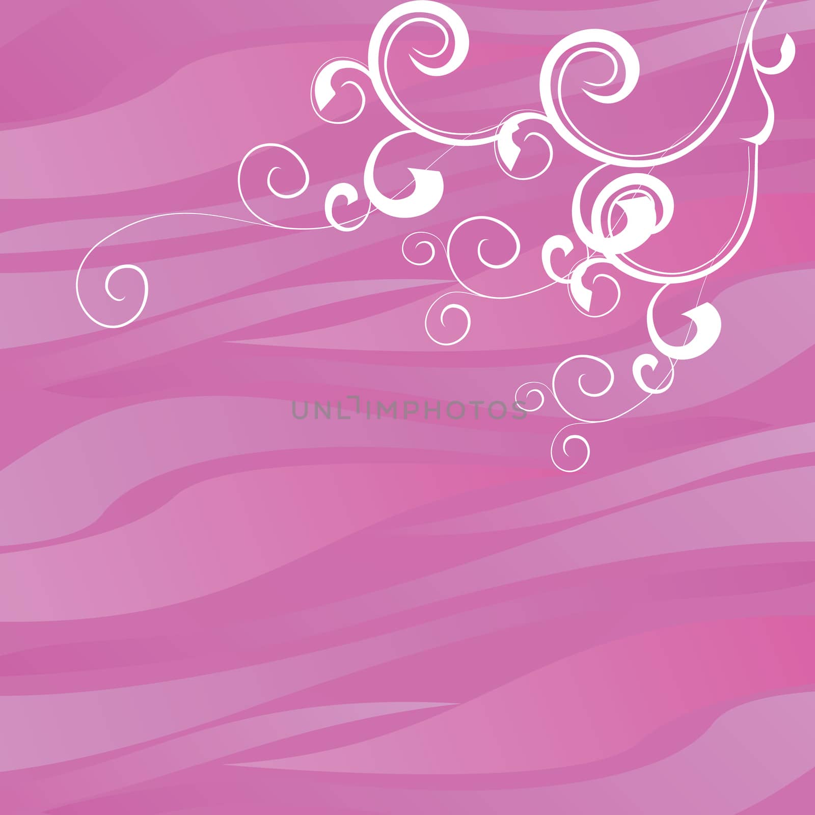 pink background with flourish corner