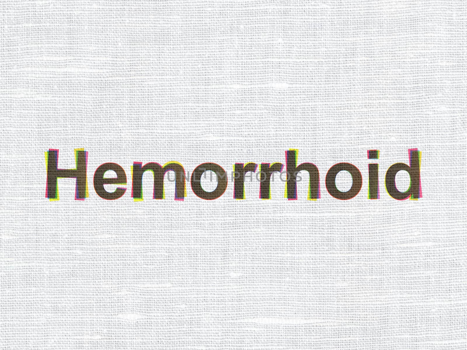 Health concept: Hemorrhoid on fabric texture background by maxkabakov