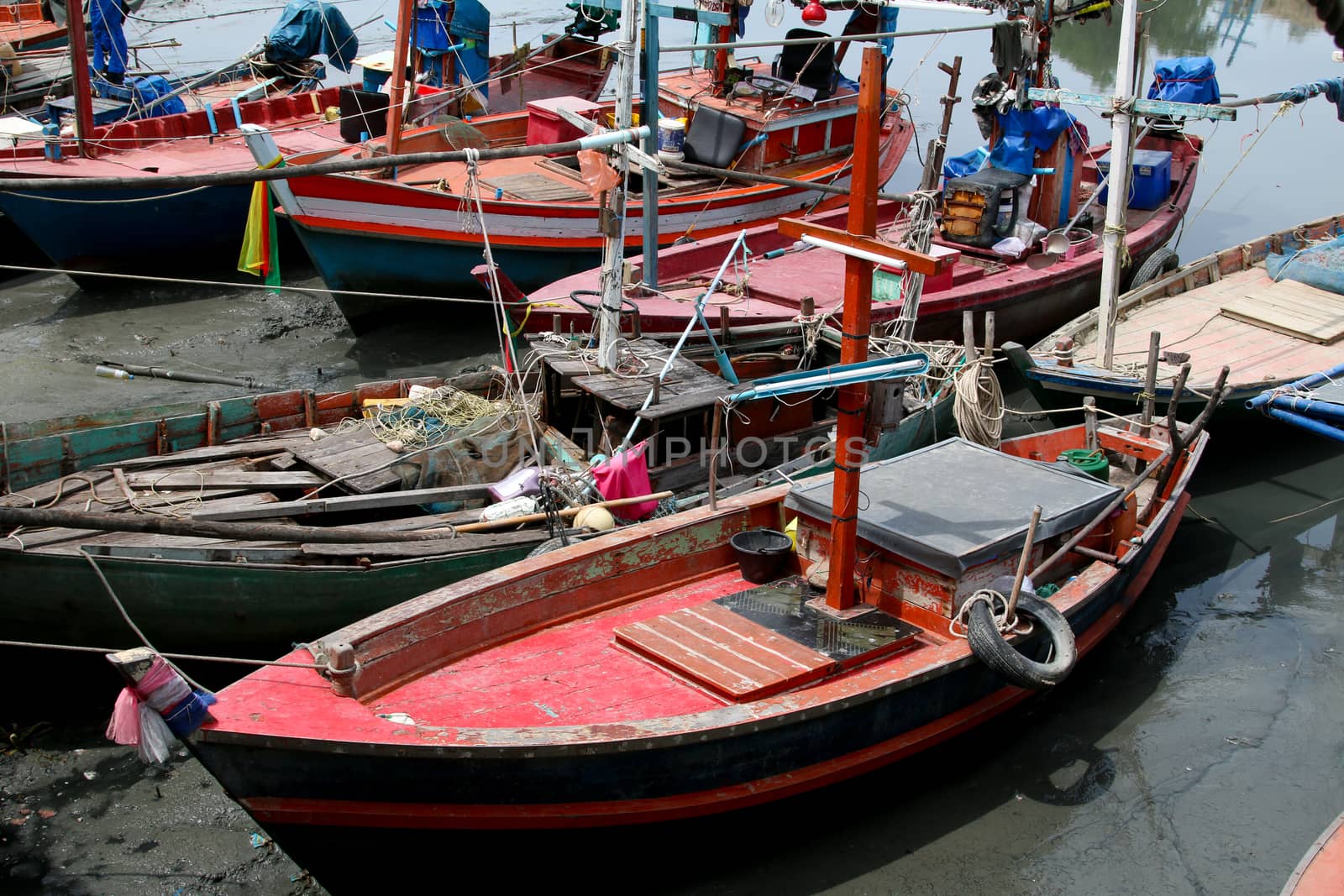 Thai fishing boat used as a vehicle for finding fish in the sea