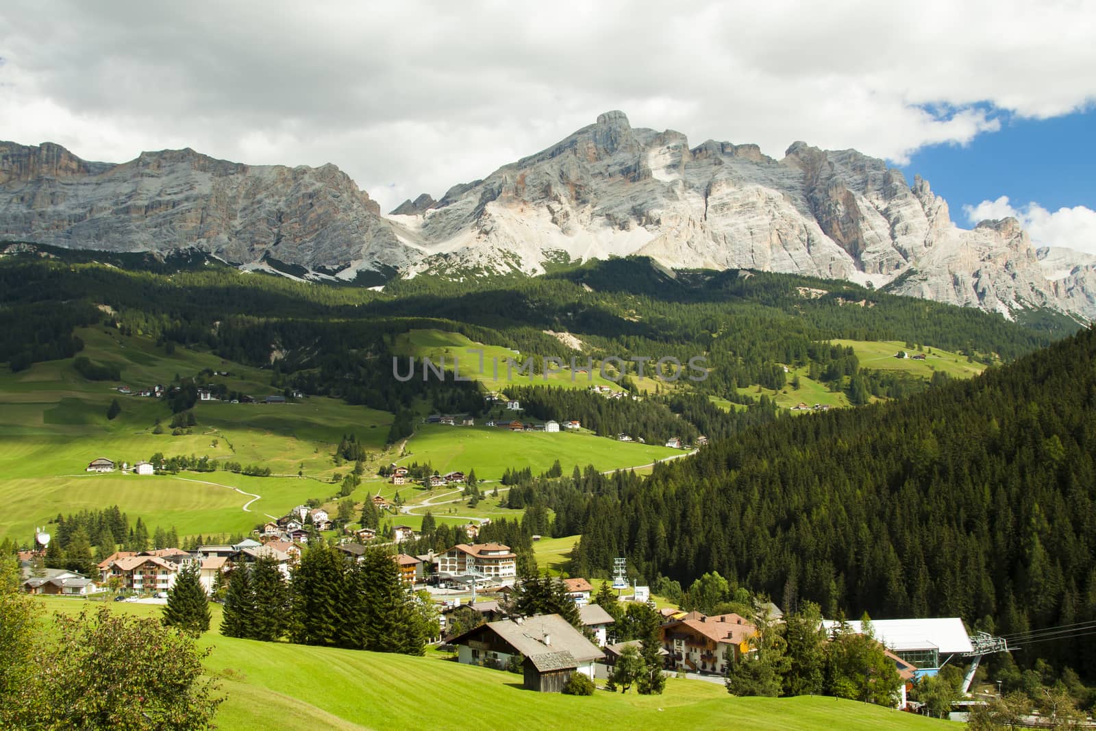 Panoramic view of Italian mountain landscapes