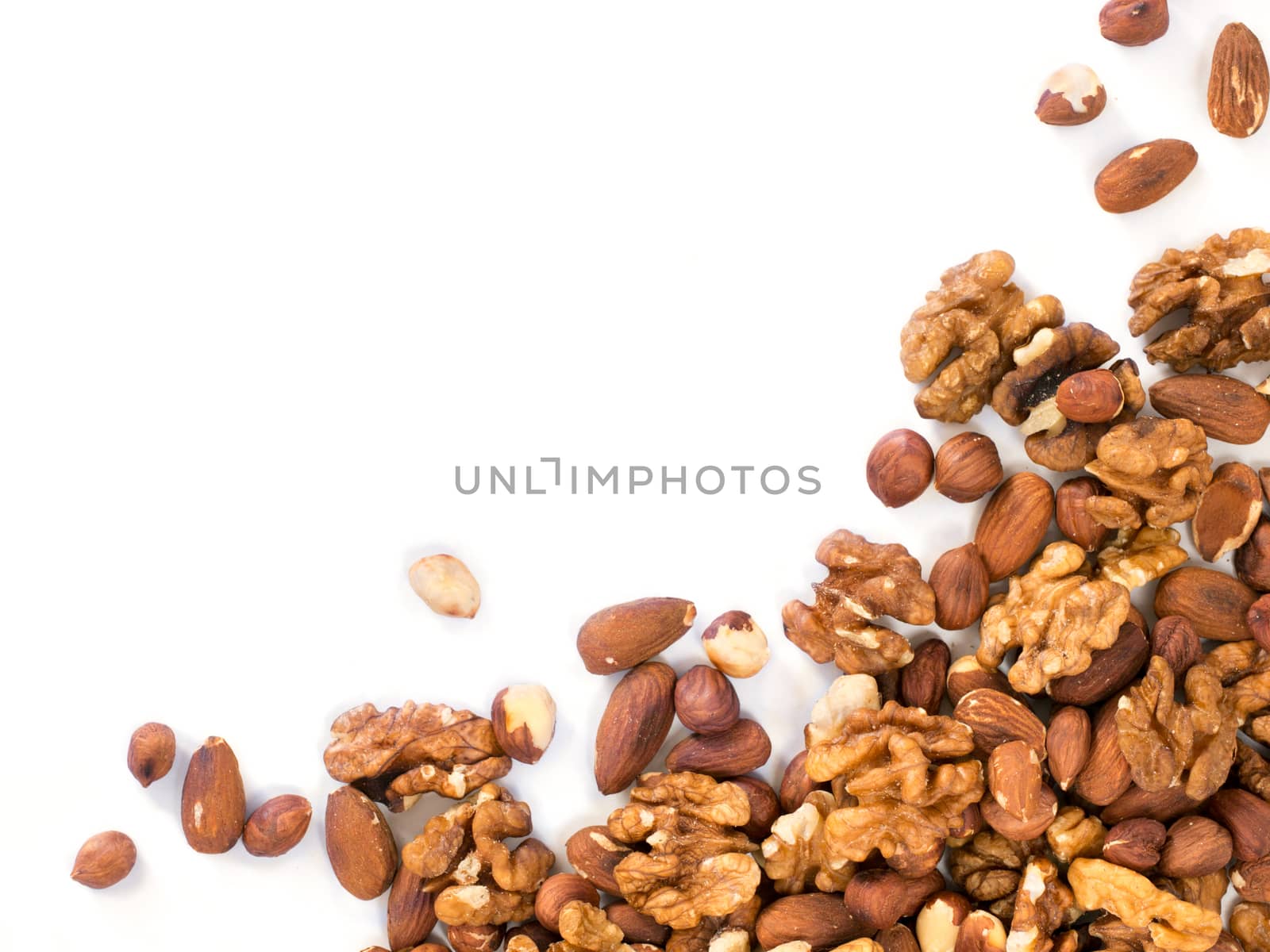 Background of mixed nuts with copy space by fascinadora