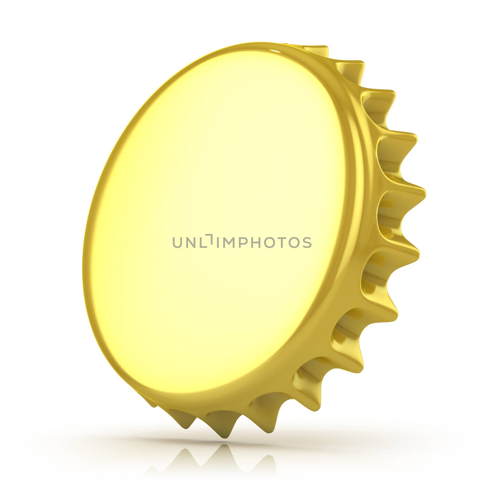 Bottle cap, isolated on white background. Side