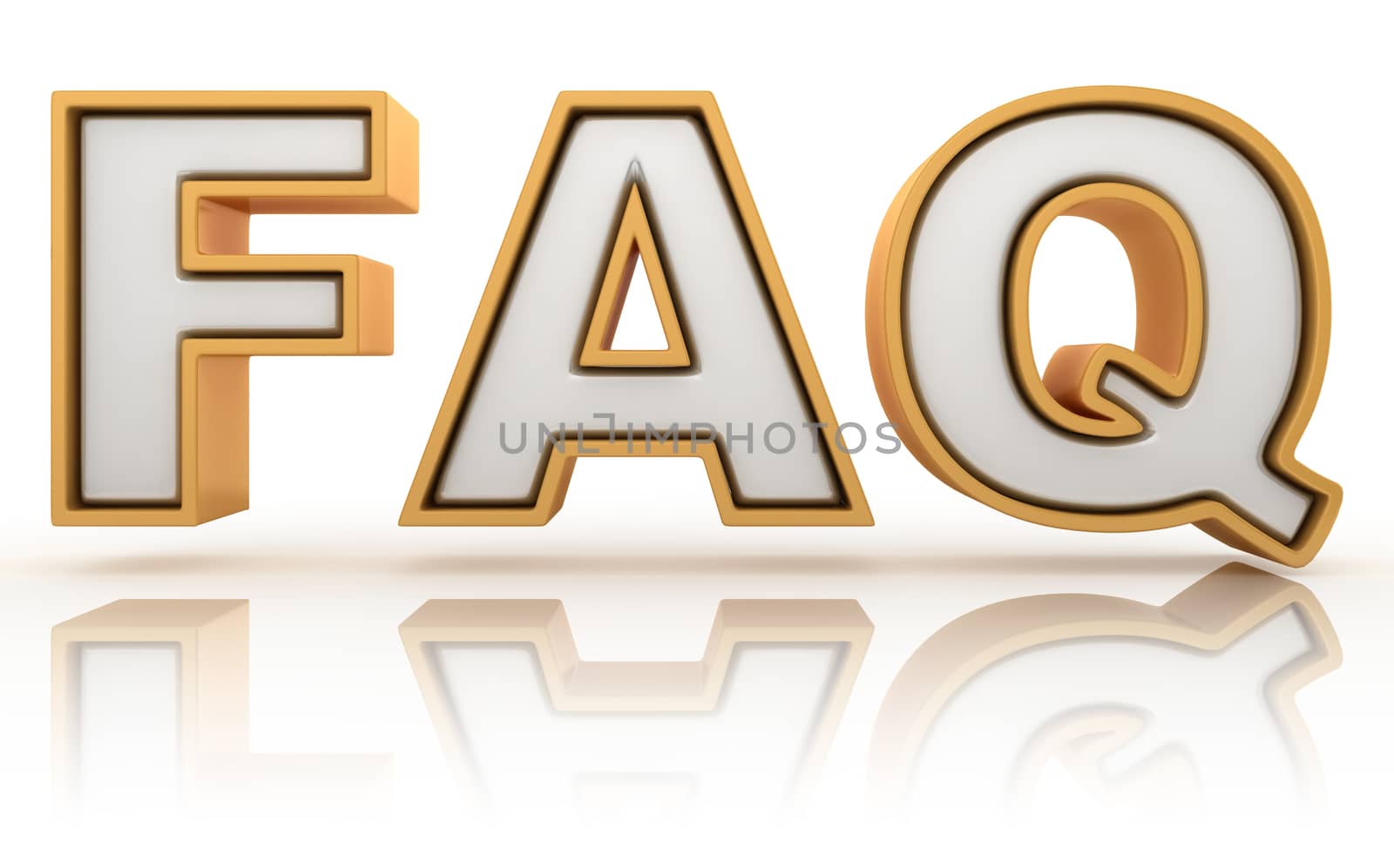 FAQ - frequently asked question abbreviation, golden letter sign by djmilic