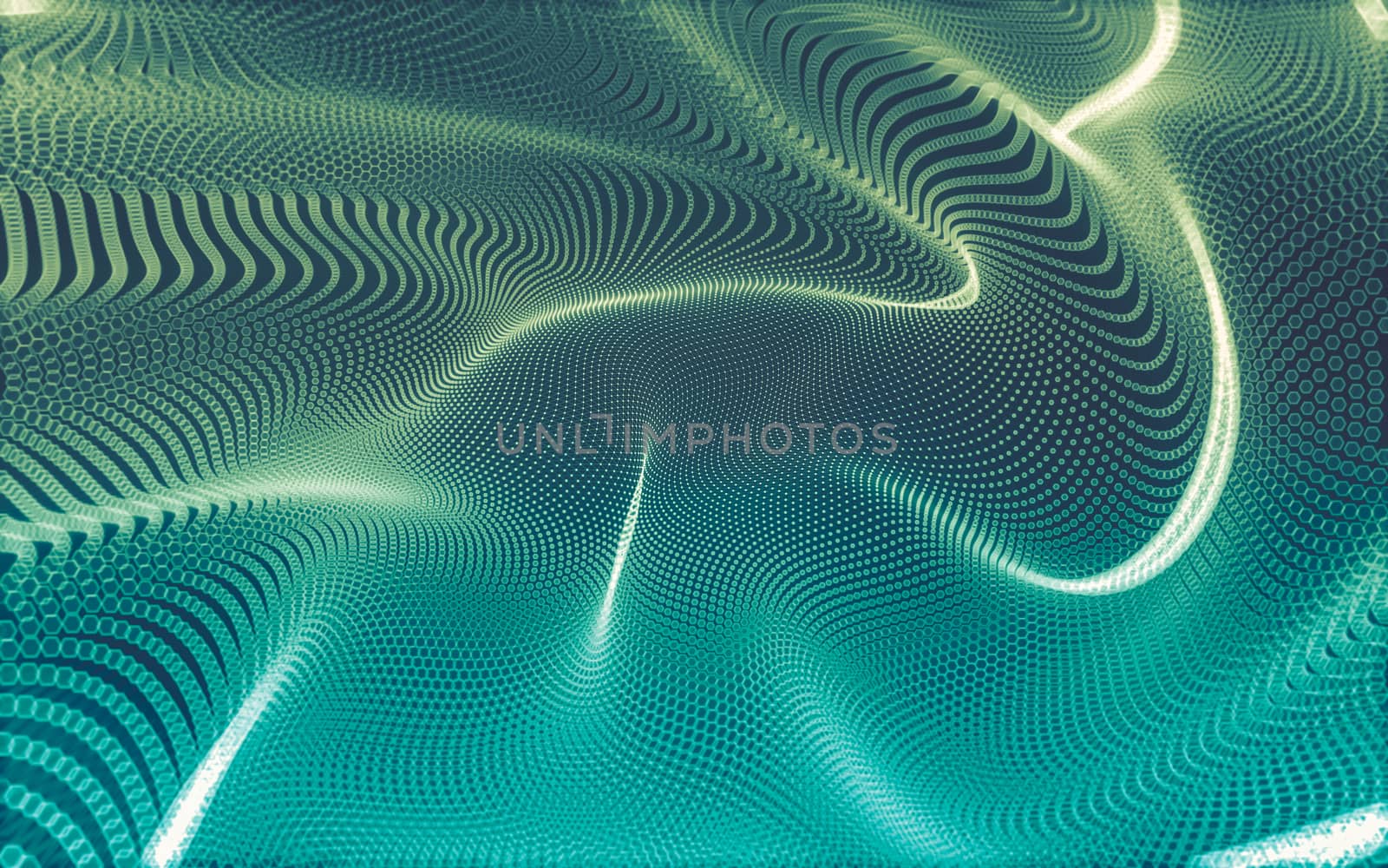 Abstract polygonal space low poly dark background, 3d rendering by teerawit