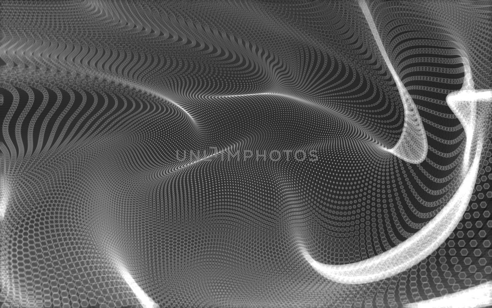 Abstract polygonal space low poly dark background with connecting dots and lines. Connection structure. 3d rendering