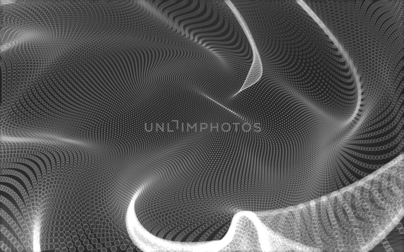 Abstract polygonal space low poly dark background with connecting dots and lines. Connection structure. 3d rendering