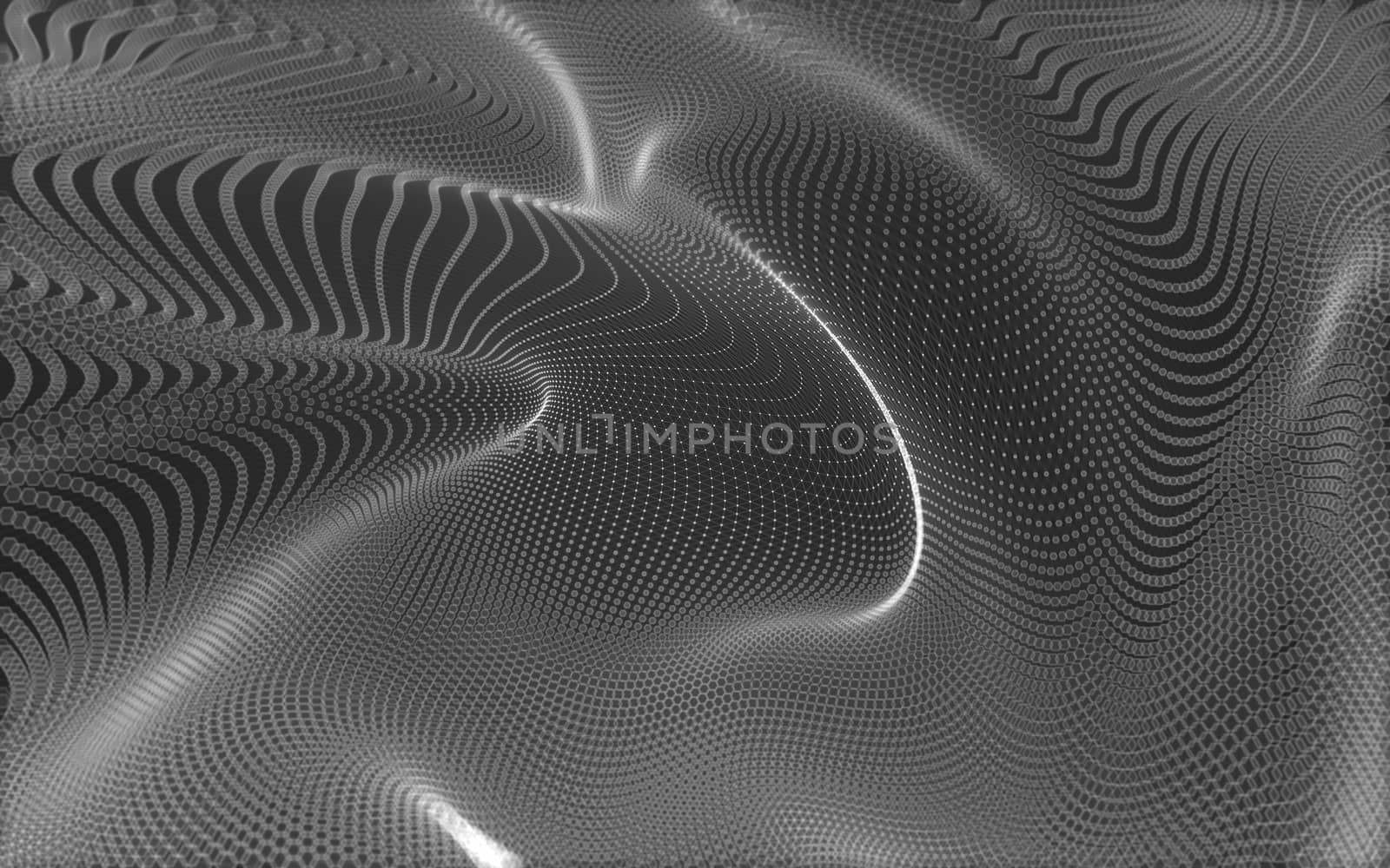 Abstract polygonal space low poly dark background with connecting dots and lines. Connection structure. 3d rendering