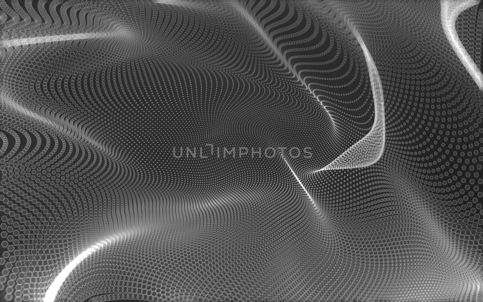 Abstract polygonal space low poly dark background with connecting dots and lines. Connection structure. 3d rendering