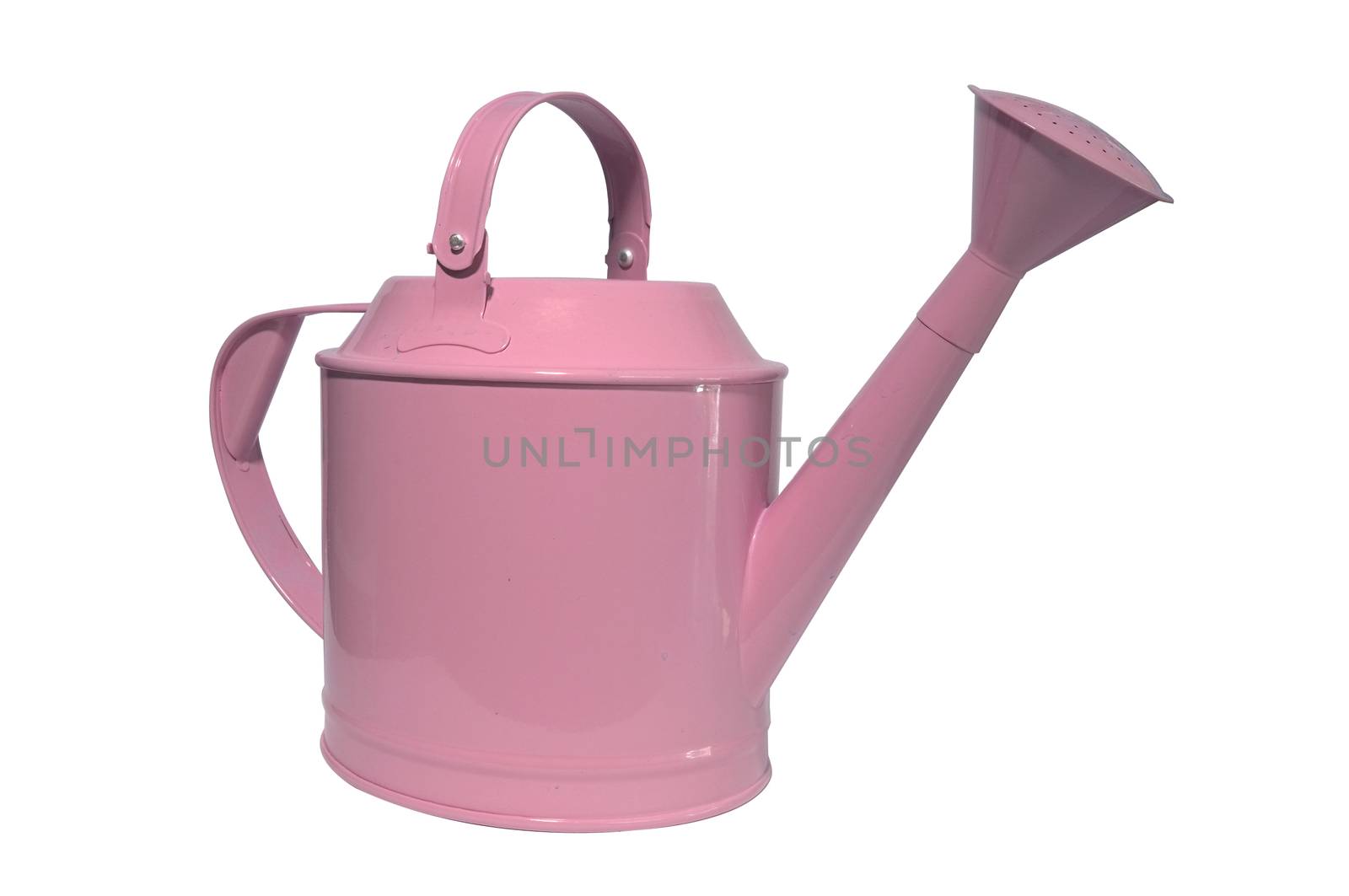 Watering can, pot on white background