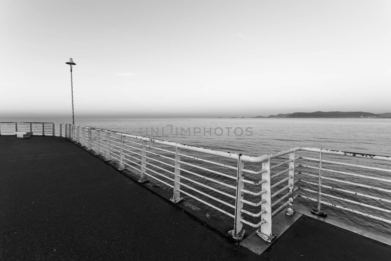 Special vision from the jetty of Marina di Massa to dawn of the new year