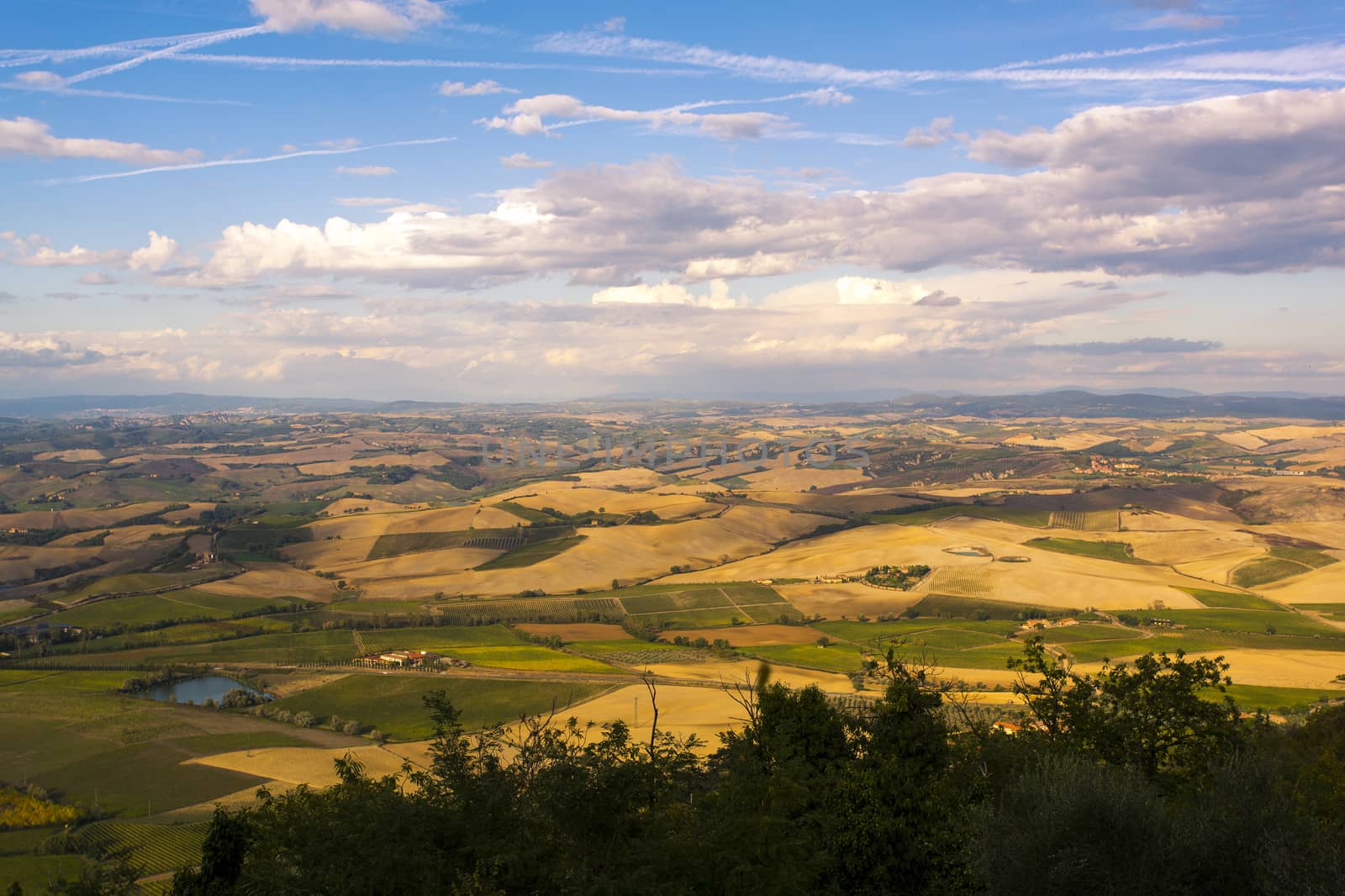 Panoramic view of the Tuscan hill from Montalcino