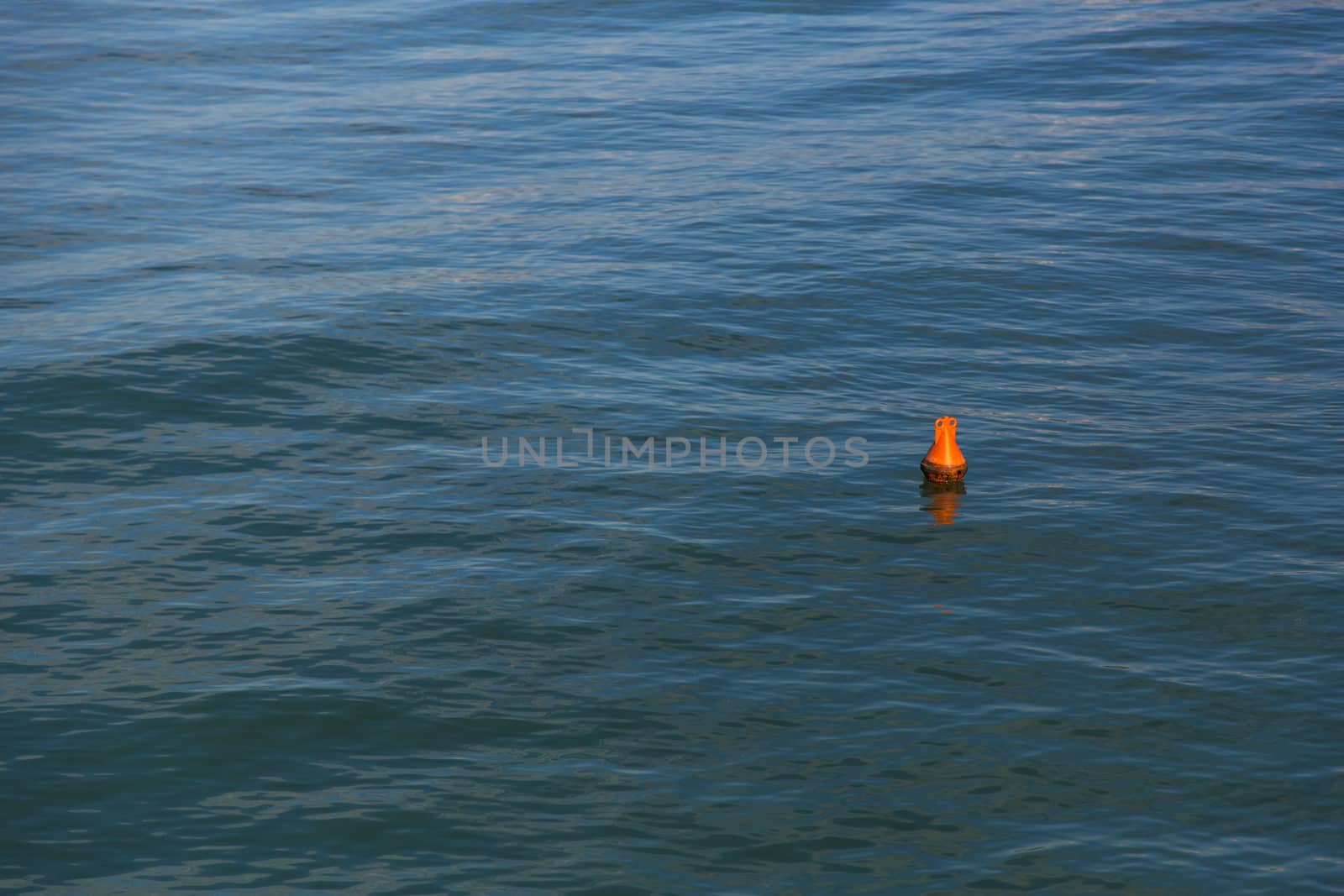 View from high of a safety buoy marine