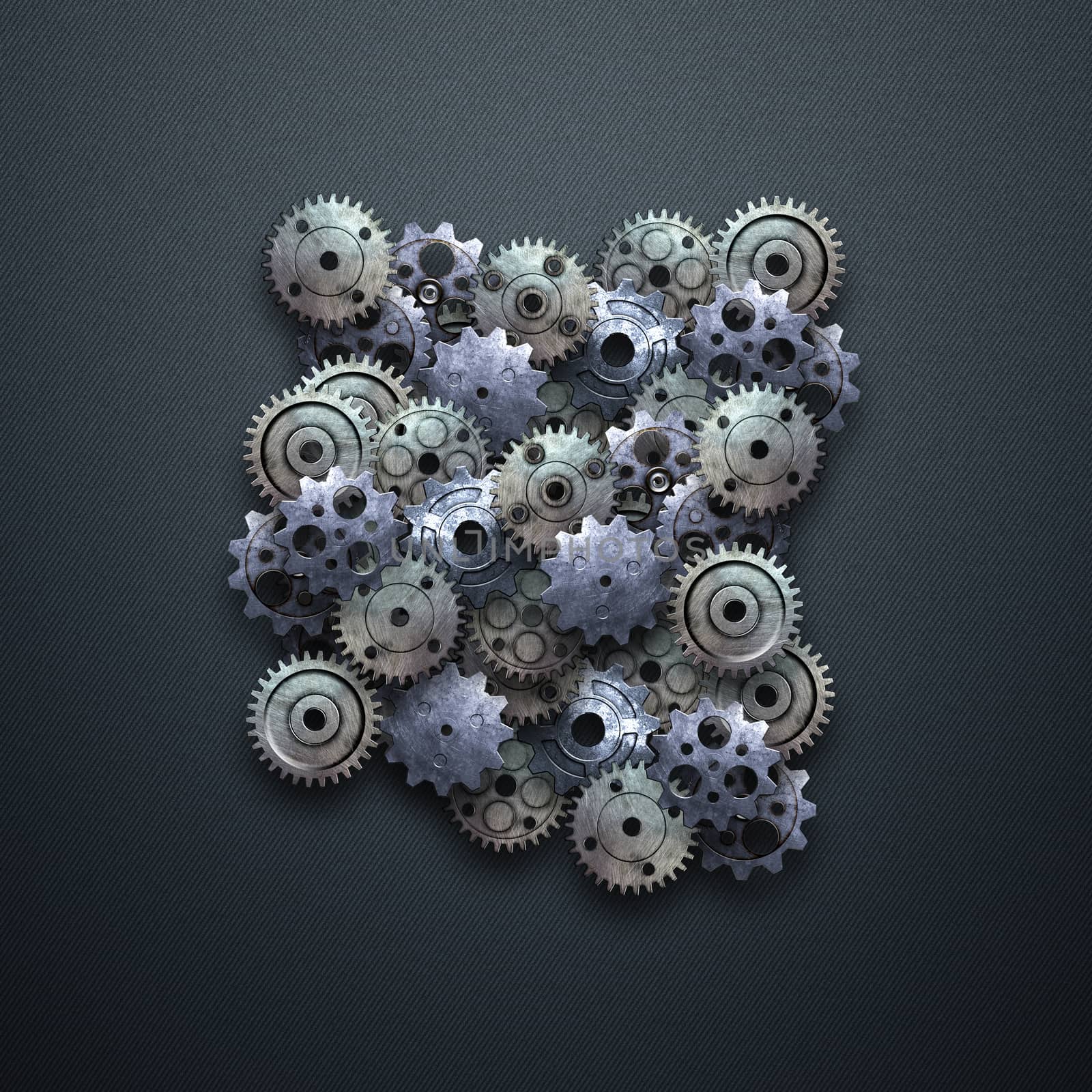 gear on the carbon metallic wall. home decoration. by Tanayus