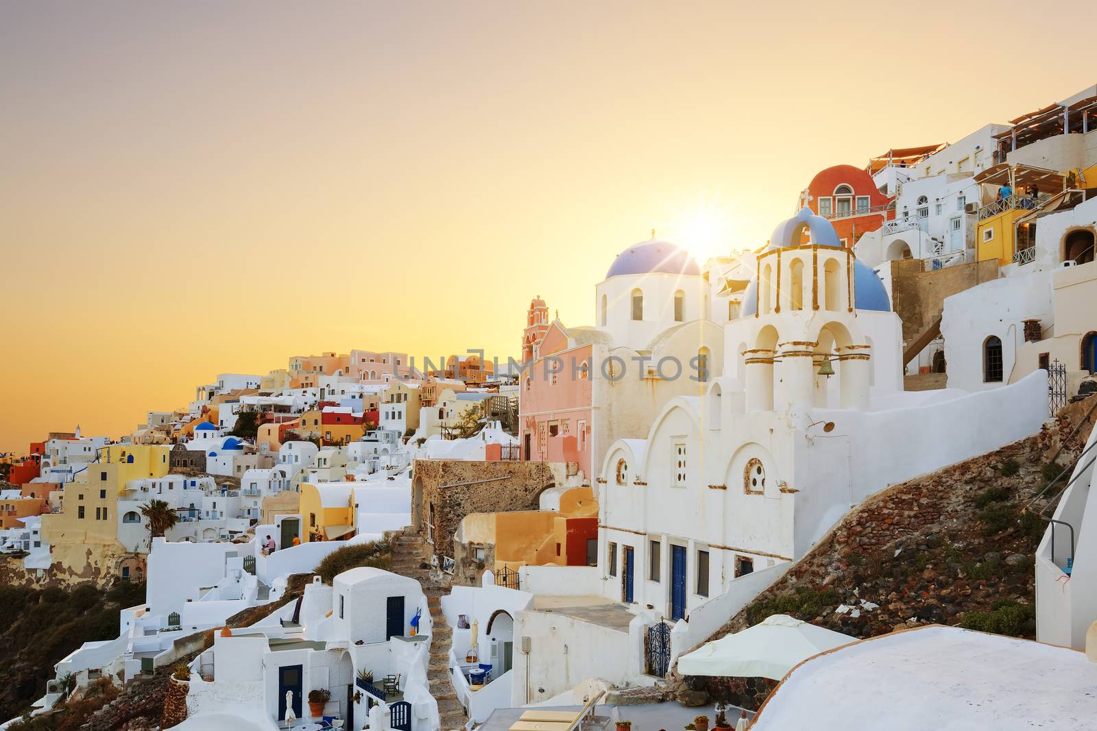 View of Oia at sunset by vwalakte