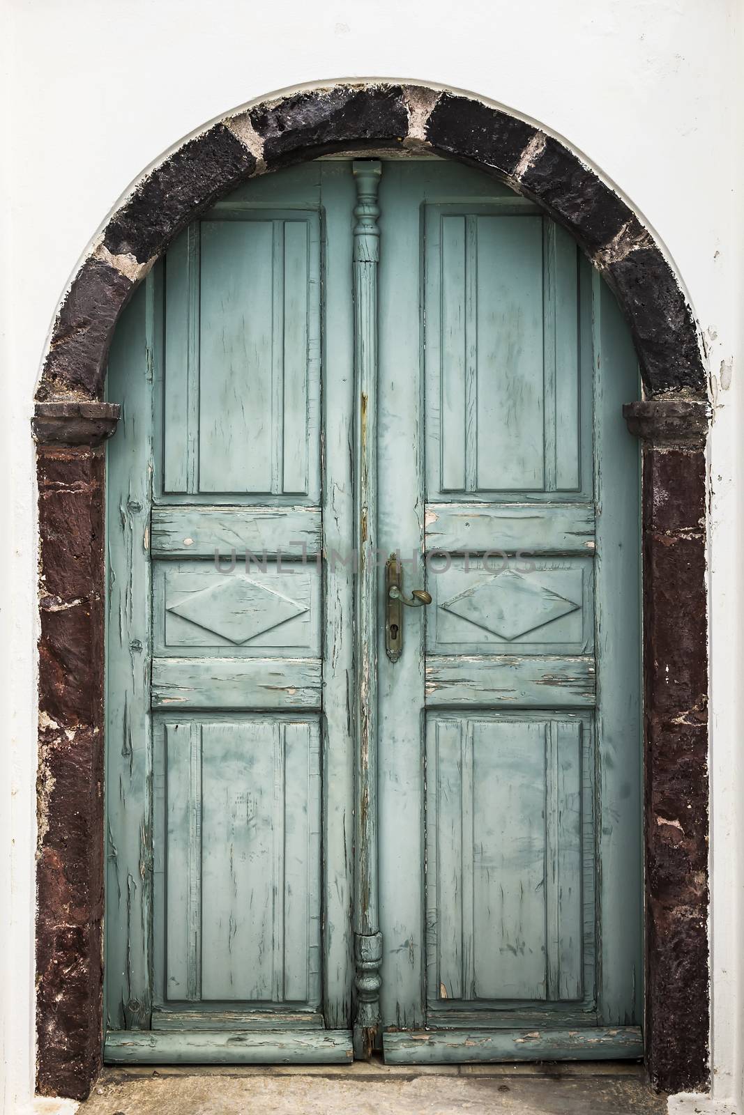 grunge vintage door, Santorini.