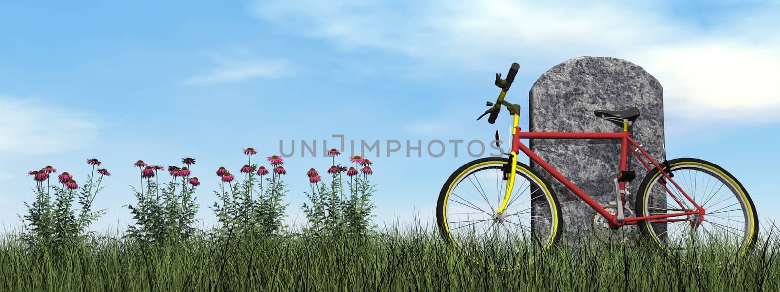 Cyclist tombstone - 3D render by Elenaphotos21