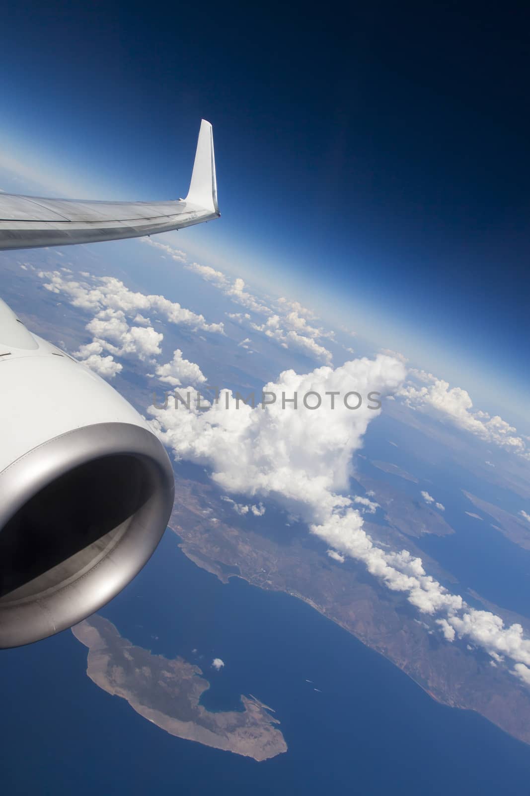 View from the window of an airplane