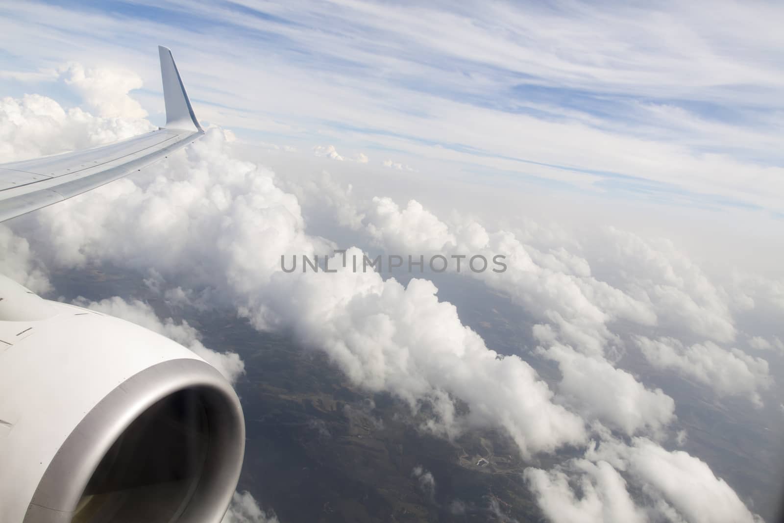 View from the window of an airplane