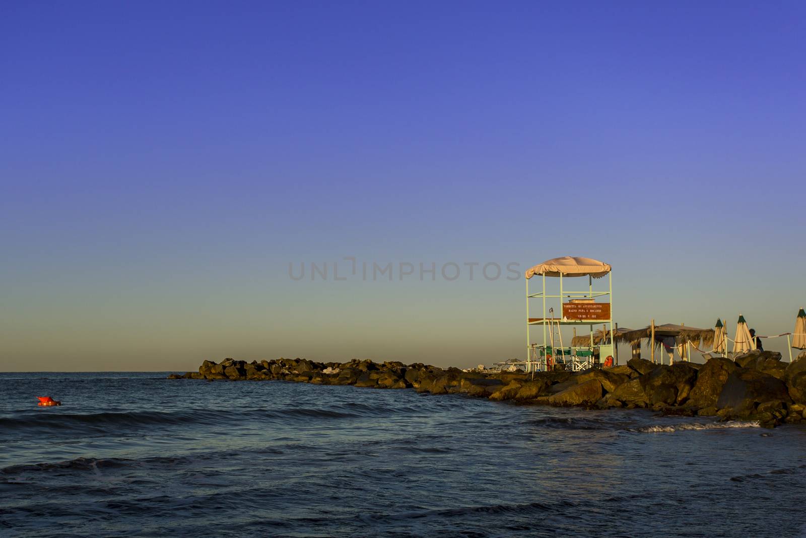 View of a lookout tower on the cliff