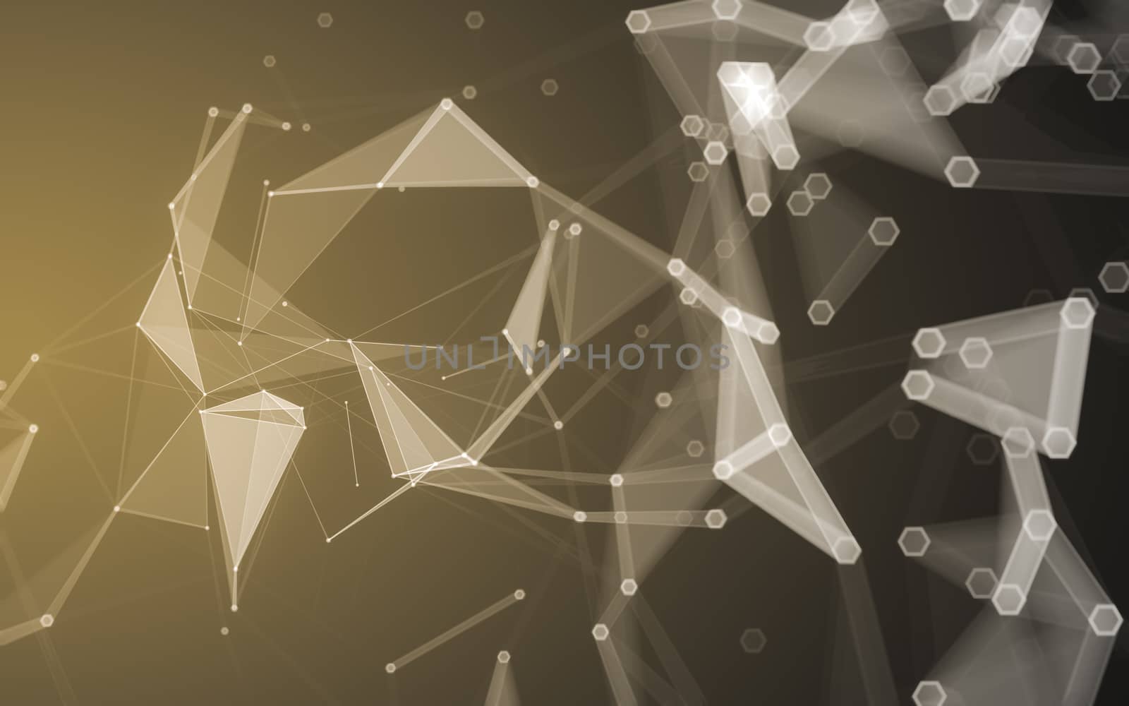 Abstract polygonal space low poly dark background with connecting dots and lines. Connection structure. 3d rendering