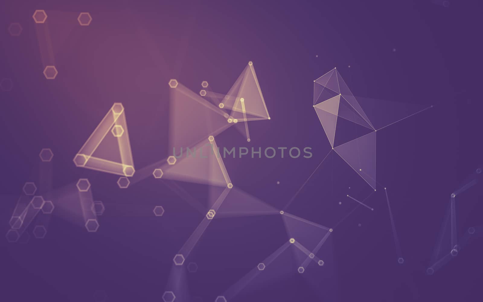 Abstract polygonal space low poly dark background with connecting dots and lines. Connection structure. 3d rendering