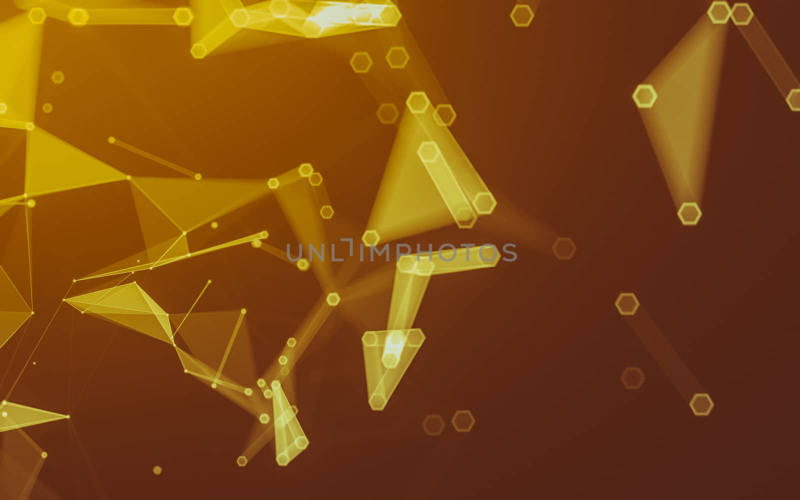 Abstract polygonal space low poly dark background with connecting dots and lines. Connection structure. 3d rendering