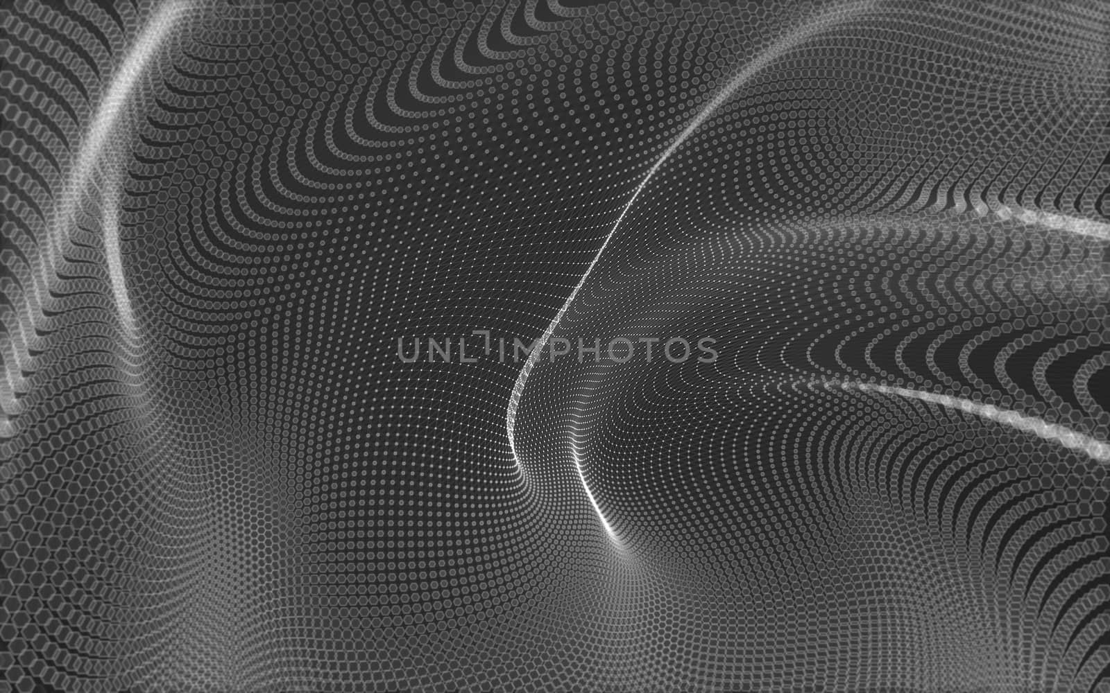 Abstract polygonal space low poly dark background with connecting dots and lines. Connection structure. 3d rendering