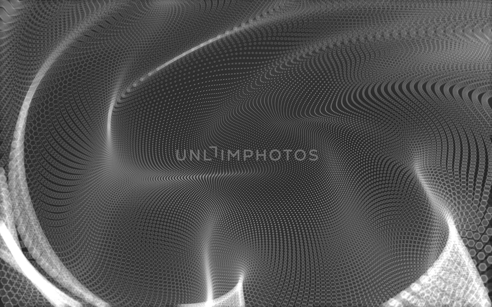 Abstract polygonal space low poly dark background with connecting dots and lines. Connection structure. 3d rendering