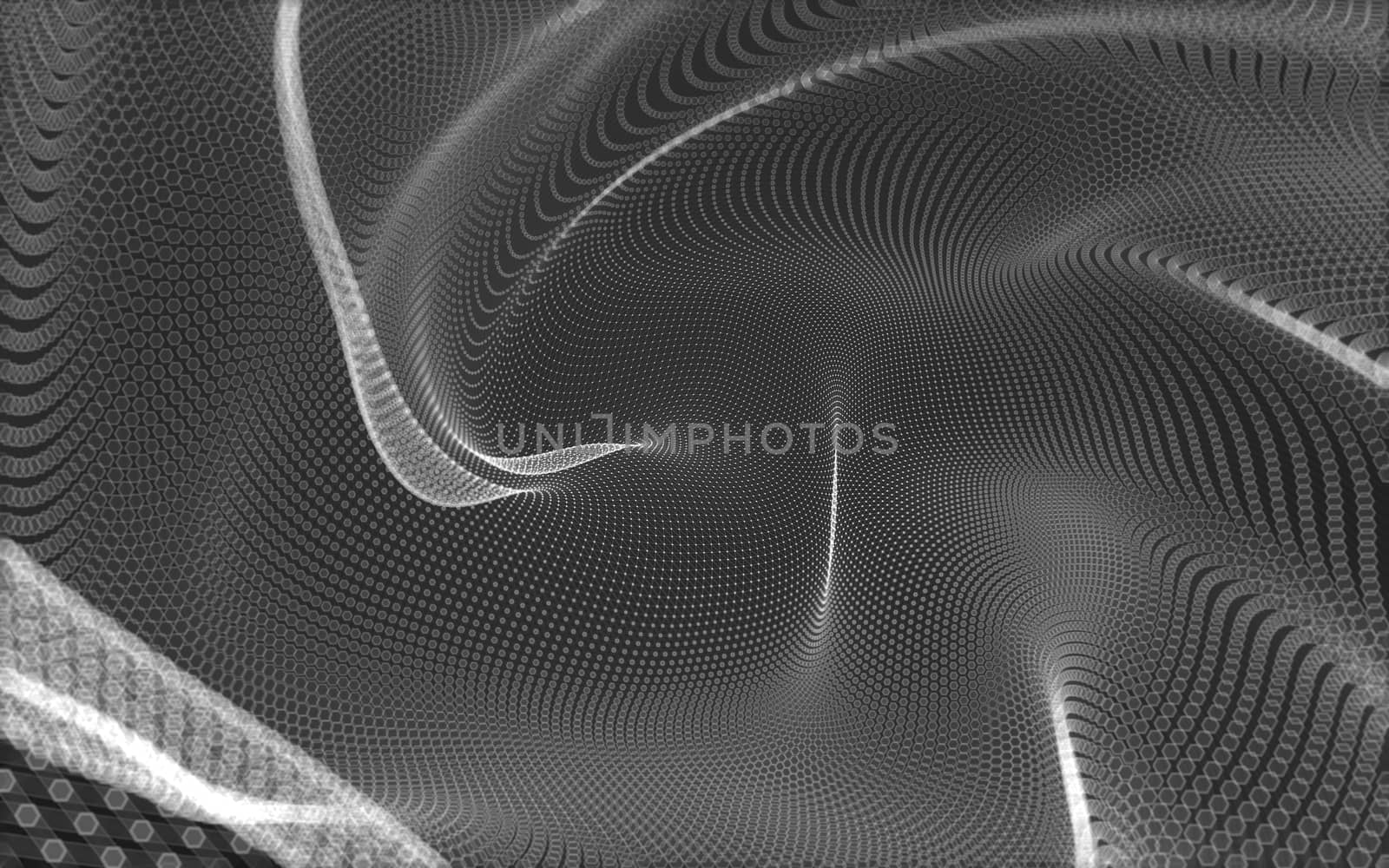 Abstract polygonal space low poly dark background with connecting dots and lines. Connection structure. 3d rendering